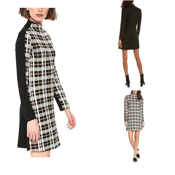 FRENCH Connection Lula Women's Mixed Plaid Dress Size 6 - Picture 1 of 15